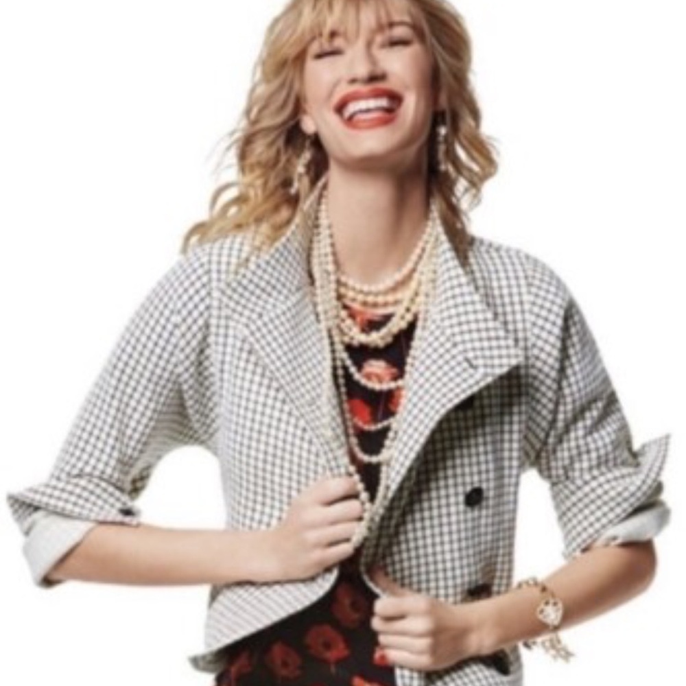 CAbi Black and White Checkered Jacket